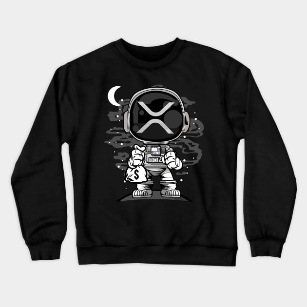 Astronaut Ripple XRP Coin To The Moon Crypto Token Cryptocurrency Wallet HODL Birthday Gift For Men Women Crewneck Sweatshirt by Thingking About